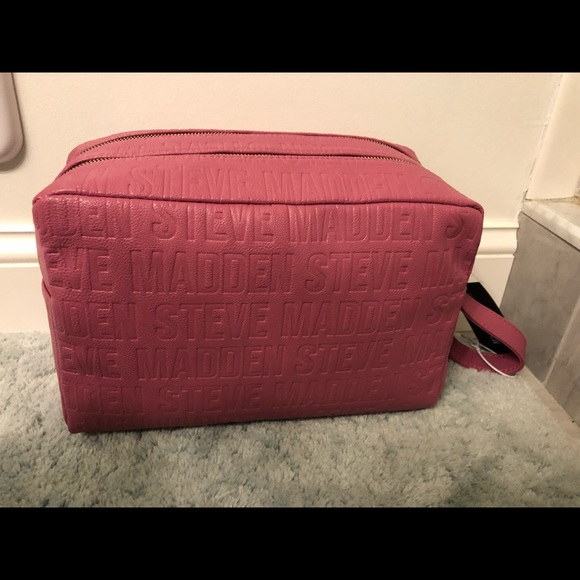 Steve Madden double zipper cosmetic bag rose - Picture 3 of 5